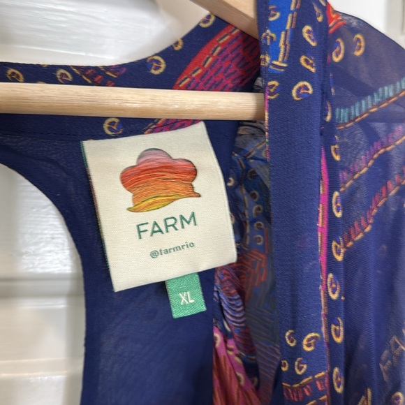 Farm Rio blue Shinny hearts print balloon sleeve maxi dress - Picture 10 of 16